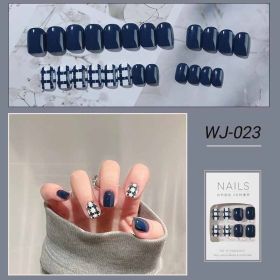 24Pcs/Set Short Cute False Press on Nail Tip Designs Detachable Reusable Fake Nails with Glue Stick-on Nail Art DIY Tips