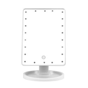 22 LED Lights Rechargeable Cosmetic Mirror 180° Rotation Makeup Mirror Touch Control Dimmable Vanity Mirror (Option: LEDMakeupMirrorWhiteGPCT1157)