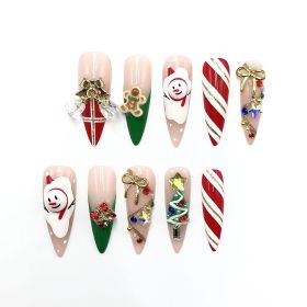 2026 Gothic Charm Press-on Nails, Valentine's Day Medium Almond-shaped Press-on False Nail Set. Handmade false nail pieces (size: S)