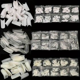 [French False Nails] 500-1000 Transparent Rectangular French False Nail Tips | Rectangular Nail Tips (Color: Clear)