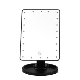 22 LED Lights Rechargeable Cosmetic Mirror 180° Rotation Makeup Mirror Touch Control Dimmable Vanity Mirror (Option: LEDMakeupMirrorBlackGPCT1157)